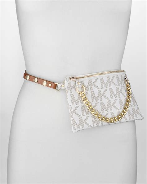 white michael kors belt bag